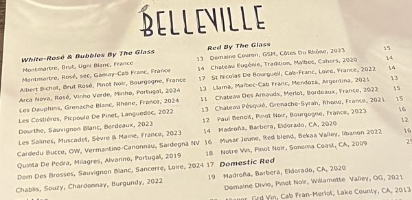Menu photo 1 Belleville Wine Bar Reno, NV Menu photo 1 Belleville Wine Bar Reno, NV