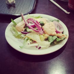 Giddings Downtown Restaurant - Salad from buffet with 1,000 island dressing!