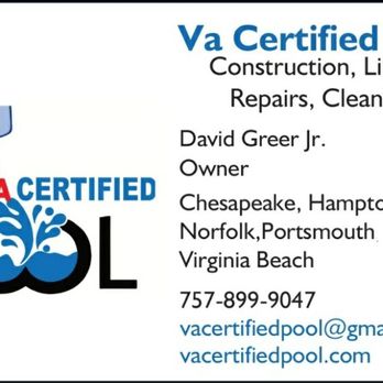 Virginia Certified Pool - Business card - Pool Cleaners Near Me - Virginia Beach, Virginia Virginia Certified Pool - Business card - Pool Cleaners Near Me - Virginia Beach, Virginia