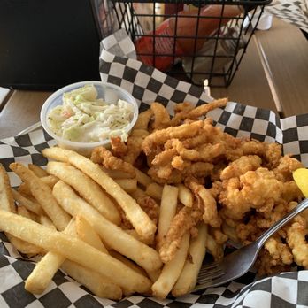 Down The Hatch - Fried clam strips platter. Yum! - American Near Me - Brookfield, Connecticut Down The Hatch - Fried clam strips platter. Yum! - American Near Me - Brookfield, Connecticut
