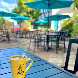 Tamarind Court Restaurant and Bar - Coffee in our courtyard in the Caribbean