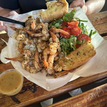 Rhinehart's Oyster Bar - Lime garlic shrimp with salad - Seafood Near Me - Augusta, Georgia