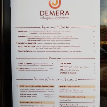 Demera - Menu 9-2019 - Ethiopian Near Me - Chicago, Illinois