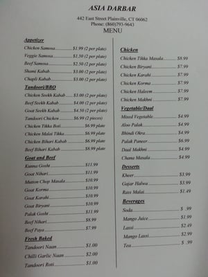 Menu photo 8 Asia Darbar Plainville, CT Menu photo 8 Asia Darbar Plainville, CT