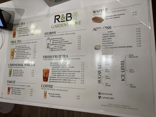 Menu photo 1 R&B Tea Garden Grove, CA Menu photo 1 R&B Tea Garden Grove, CA