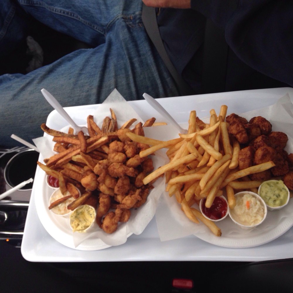 Kalen's Take Out - Scallops with regular fries and lobster bits with home fries. - Food Stands Near Me - Digby, Nova Scotia Kalen's Take Out - Scallops with regular fries and lobster bits with home fries. - Food Stands Near Me - Digby, Nova Scotia