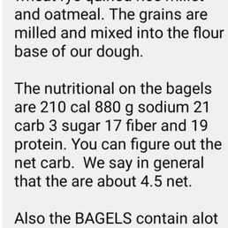 Low Carb Bagel nutrition info, So Good! Low Carb Bagel nutrition info, So Good!