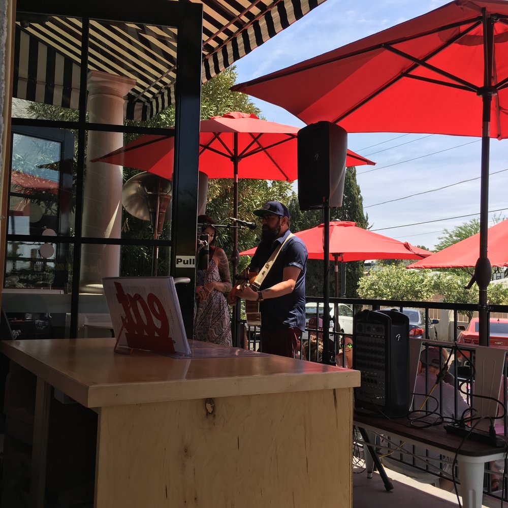 Jennifer's Catering - A view of the live music group from our patio seat! - Caterers Near Me - Phoenix, Arizona