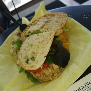 Baguettes - Beautifully presented albacore tuna panini with potato salad - Sandwiches Near Me - Elk Grove, California