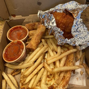John's Pizza & Subs - Sampler Platter. Pizza Logs, cheesy bread, fries & bbq fingers - Pizza Near Me - Grand Island, New York John's Pizza & Subs - Sampler Platter. Pizza Logs, cheesy bread, fries & bbq fingers - Pizza Near Me - Grand Island, New York