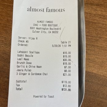Almost Famous - That's everything we ordered and it was all delicious! - Breakfast & Brunch Near Me - Culver City, California