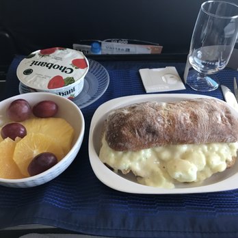United Airlines - Egg white sandwich, fruit, and yogurt - Airlines Near Me - Chicago, Illinois