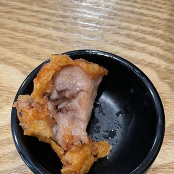 Wazakuraken Ramen - This was AFTER they deep-fried it again. The dark part was originally pink and bloody. - Ramen Near Me - Rancho Cucamonga, California Wazakuraken Ramen - This was AFTER they deep-fried it again. The dark part was originally pink and bloody. - Ramen Near Me - Rancho Cucamonga, California
