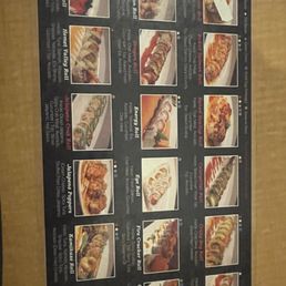 Sushi menu
