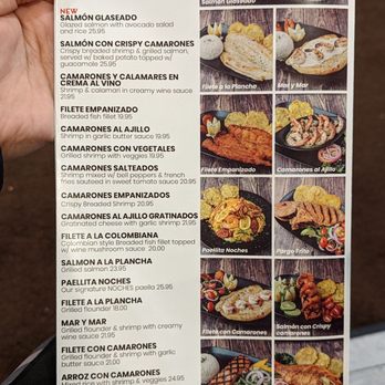 Noches de Colombia - Seafood Menu - Colombian Near Me - Jersey City, New Jersey