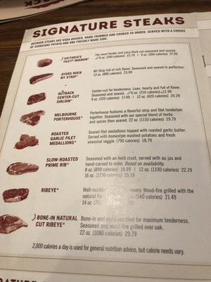 Menu photo 7 Outback Steakhouse Hoover, AL