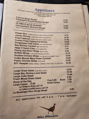 Menu photo 5 The Blue Pheasant Restaurant Cupertino, CA Menu photo 5 The Blue Pheasant Restaurant Cupertino, CA