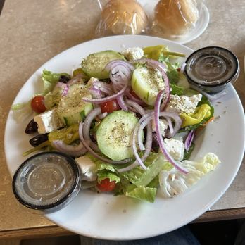 Egg Cited Pancake House - This is the great tasting Greek salad, this one will fill you up. - Breakfast & Brunch Near Me - Naperville, Illinois