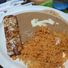 "cheese" enchilada kids meal.....which was actually a beef enchilada