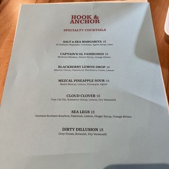 Hook & Anchor - Cocktail Menu - Seafood Near Me - Dana Point, California Hook & Anchor - Cocktail Menu - Seafood Near Me - Dana Point, California