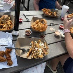 The Chill Out - Chicken tenders, chili cheese fries, burgers, fries, Cajun fries, and onion rings