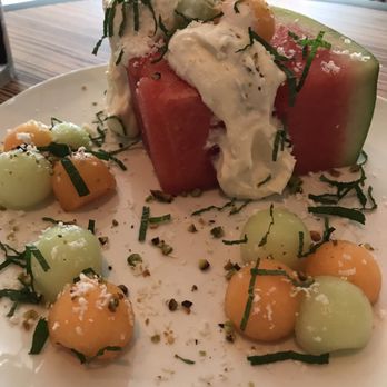 Point 57 - Melon salad with honey creme fresh (Sunday brunch menu) - Seafood Near Me - Cape Coral, Florida