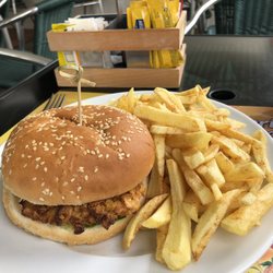 Restaurante, Snack-Bar Rocha - Crispy++.  Basically a chicken sandwich.  It was just okay.  The fries tho...