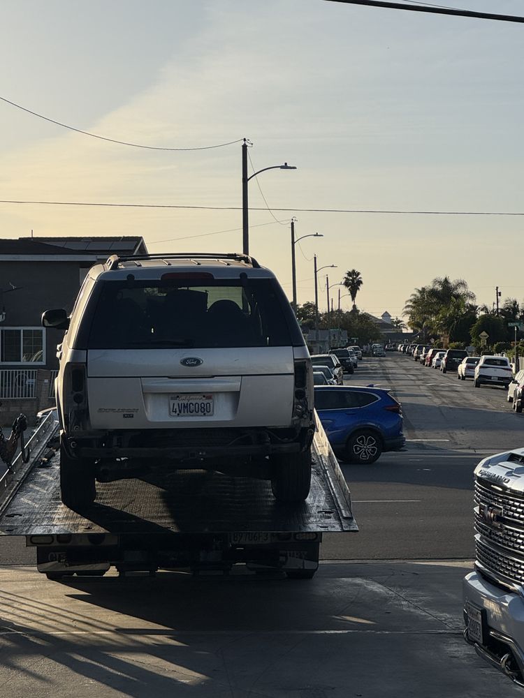 Towing a black truck