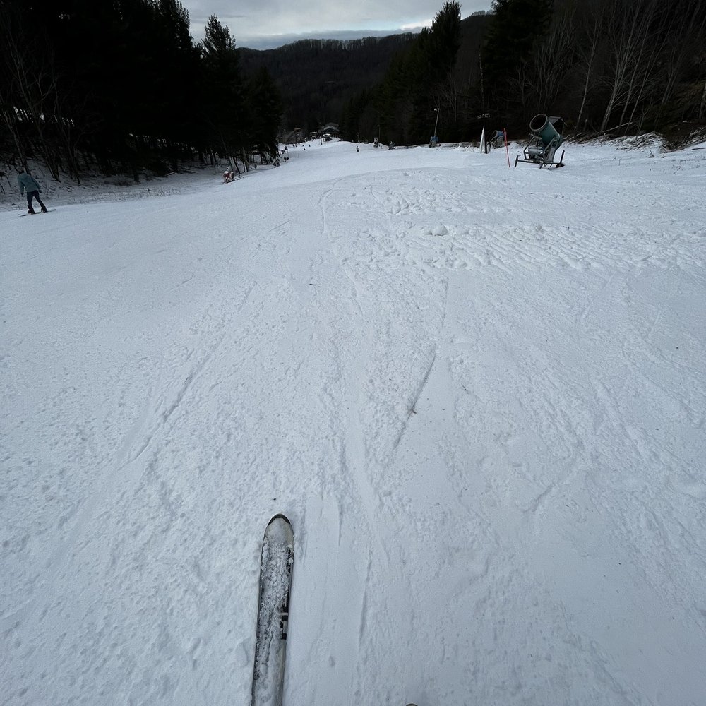 1 of the slopes. Not for beginners. Only other slope harder than the bunny slope.