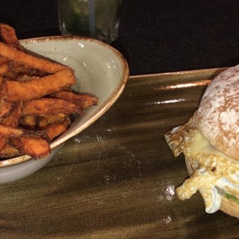 Hans Im Glück - Sweet potato fries and Avocado Burger with bacon and grilled egg. Amazing!!!! - Cocktail Bars Near Me - Amberg, BY