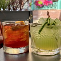 Old Fashioned and Cucumber Cooler Old Fashioned and Cucumber Cooler