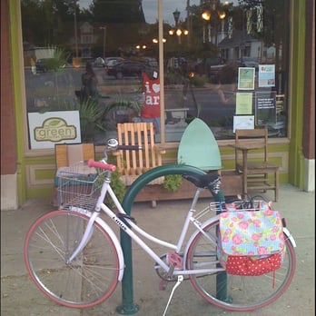 The Green Corner Store - Cute bench and fresh bike rack out front of this lovely shop - Cosmetics & Beauty Supply Near Me - Little Rock, Arkansas