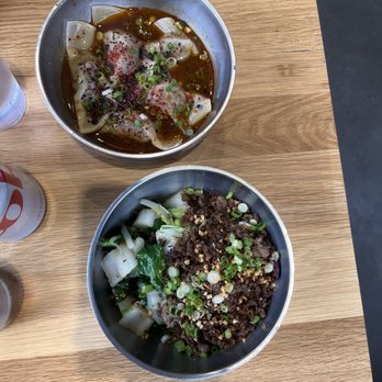 Chiko - Pork & Kimchi Potsticker (not pictured) Cumin Lamb Dumplings, and  Dan Dan Noodles - Korean Near Me - Bethesda, Maryland