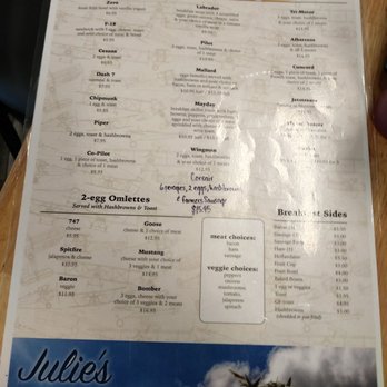 Julie's Airport Cafe - Menu - Sandwiches Near Me - Powell River, British Columbia