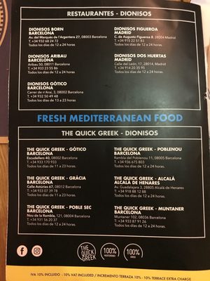 Menu photo 5 Dionisos Barcelona, B
