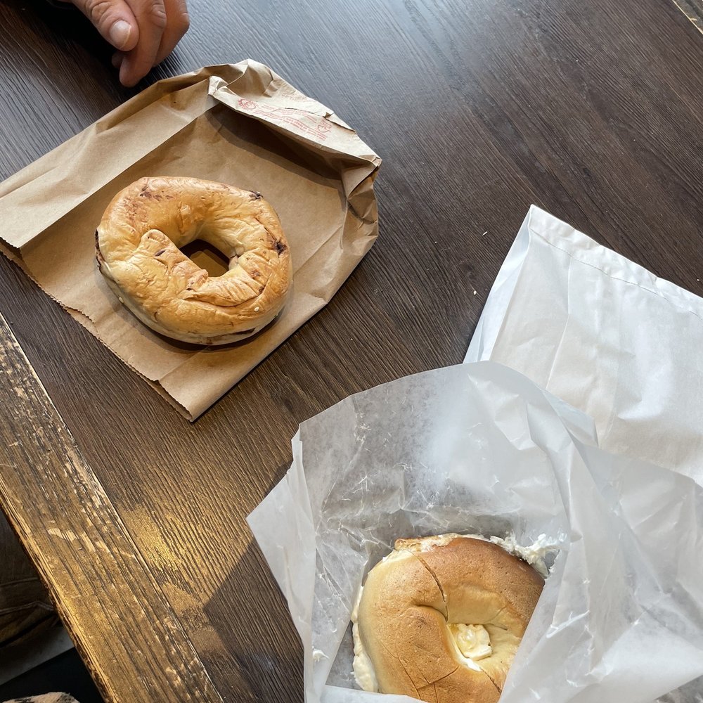 Cadmans Montreal Bagel - Plain bagel with cream cheese Chocolate bagel - Bagels Near Me - Ottawa, Ontario Cadmans Montreal Bagel - Plain bagel with cream cheese Chocolate bagel - Bagels Near Me - Ottawa, Ontario