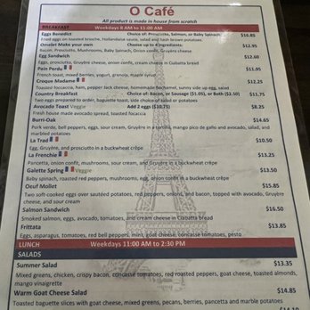 O Cafe - Menu! - Cafes Near Me - Fair Oaks, California