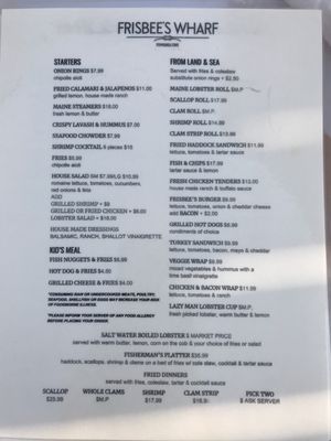 Menu photo 7 Frisbee's Wharf Kittery Point, ME
