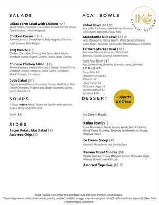 Menu photo 7 Lilikoi Kitchen Kailua, HI