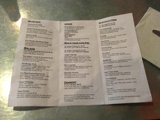 Menu photo 8 The Rail a Pizza Company Rogers, AR