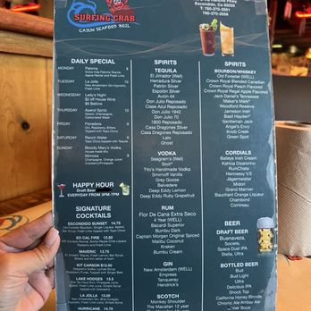 Surfing Crab - Menu - Seafood Near Me - Escondido, California