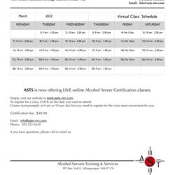 Alcohol Servers Training & Services