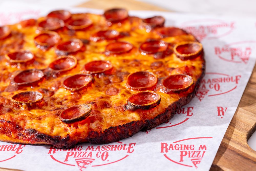 Food from Raging Masshole Pizza