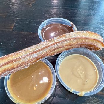 Amara Chocolate & Coffee - Sauces for Churros for One (came with 6 churros) Dulce de Leche, Dark Chocolate and White Chocolate - Coffee & Tea Near Me - Pasadena, California Amara Chocolate & Coffee - Sauces for Churros for One (came with 6 churros) Dulce de Leche, Dark Chocolate and White Chocolate - Coffee & Tea Near Me - Pasadena, California