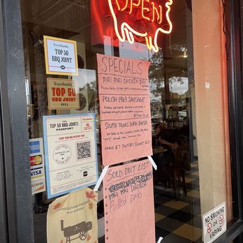 Interstellar BBQ - The meat list - as they run out of meat, they let you know. - Barbeque Near Me - Austin, Texas