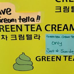 Green Tea Creamtella Available ONLY on Saturdays & Sundays!