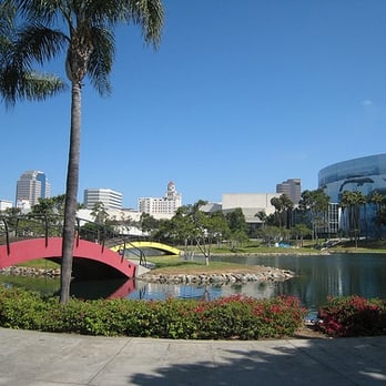 Rainbow Lagoon - Colorful bridges in Rainbow Lagoon - Swimming Pools Near Me - Long Beach, California
