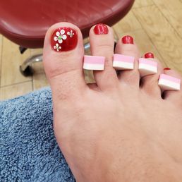 Great pedicure and nail art.