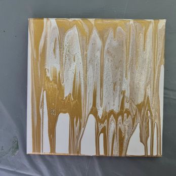 Color Lab - Blank canvas with gold/white paint with glitter. - Paint-Your-Own Pottery Near Me - Chicago, Illinois Color Lab - Blank canvas with gold/white paint with glitter. - Paint-Your-Own Pottery Near Me - Chicago, Illinois
