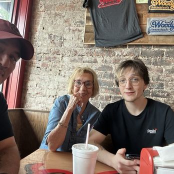 Woody's CheeseSteaks - Me, the moms and the youngest chitlin' eating some Marietta Woody's. - Cheesesteaks Near Me - Marietta, Georgia